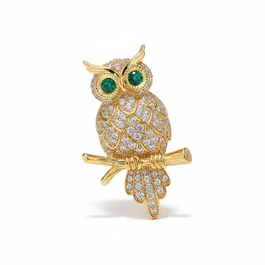 🦉 Green-eyed Owl Brooch
