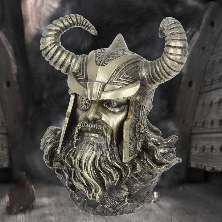 Bronze Odin Norse Viking God Bust H1969F6