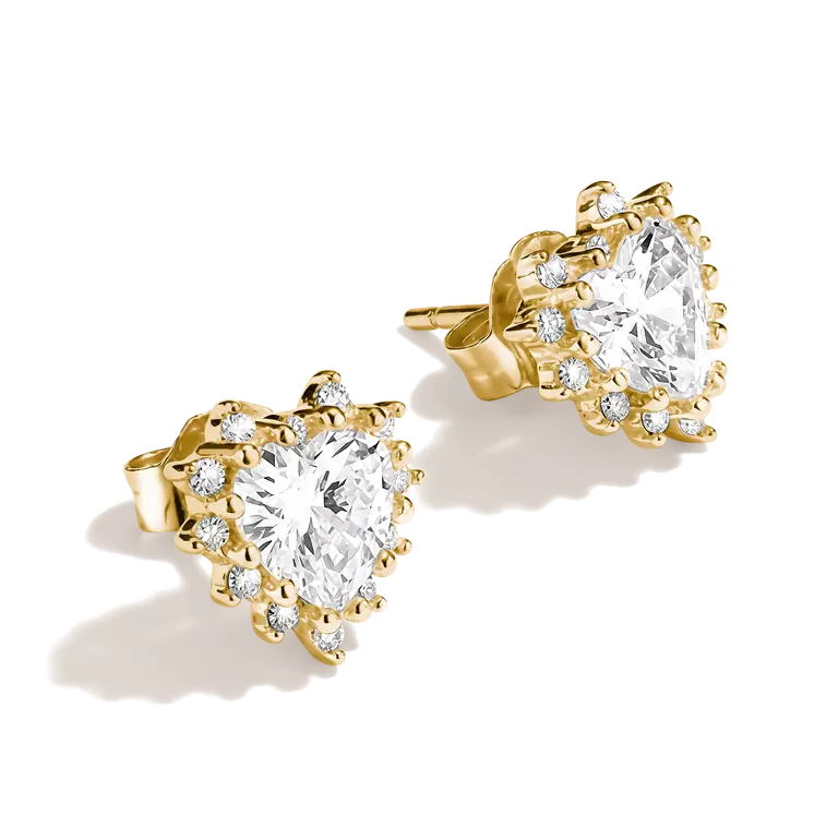 Thomas Sabo 18k Gold Plated Classic Heart Cut Zirconia Earstuds H2315-M01-14