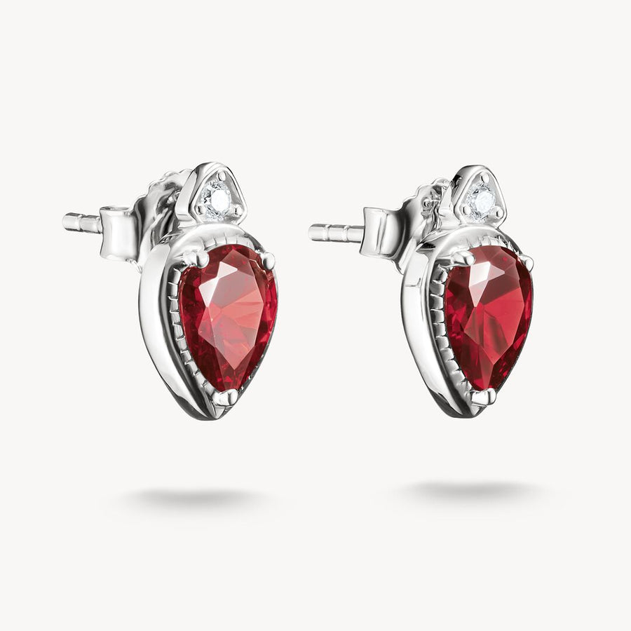 Thomas Sabo Elyndra Sterling Silver Garnet Cubic Zirconia Red Ear Stud H2333-051-10