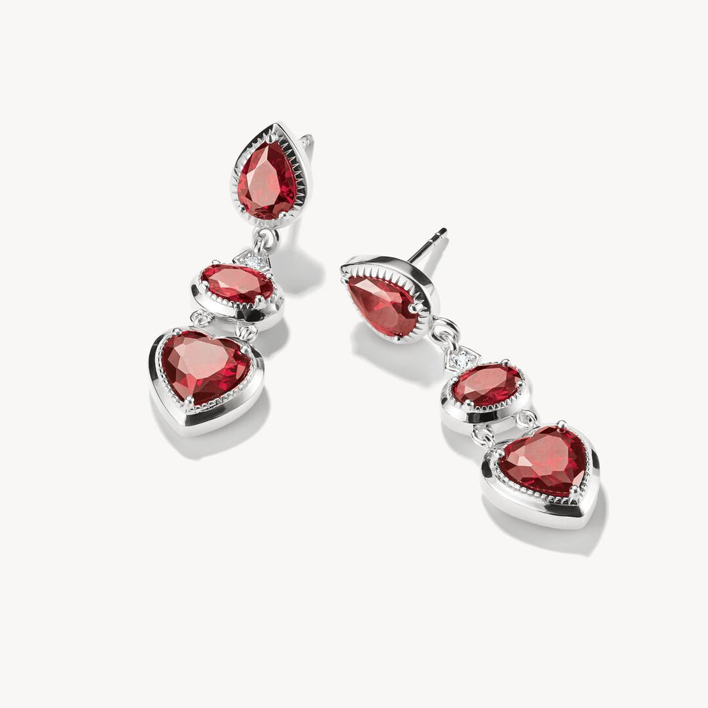 Thomas Sabo Elyndra Sterling Silver Garnet Cubic Zirconia Red Earring H2341-051-10