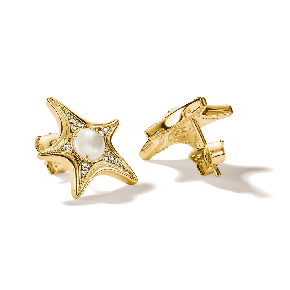 Thomas Sabo 18k Gold Plated Fluid Elegance Mother Of Pearl Starfish Earstuds H2351-M01-14