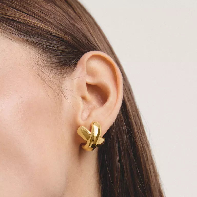 Thomas Sabo 18k Gold Plated Classic  Cross Shaped Earrings H2357-M01-39