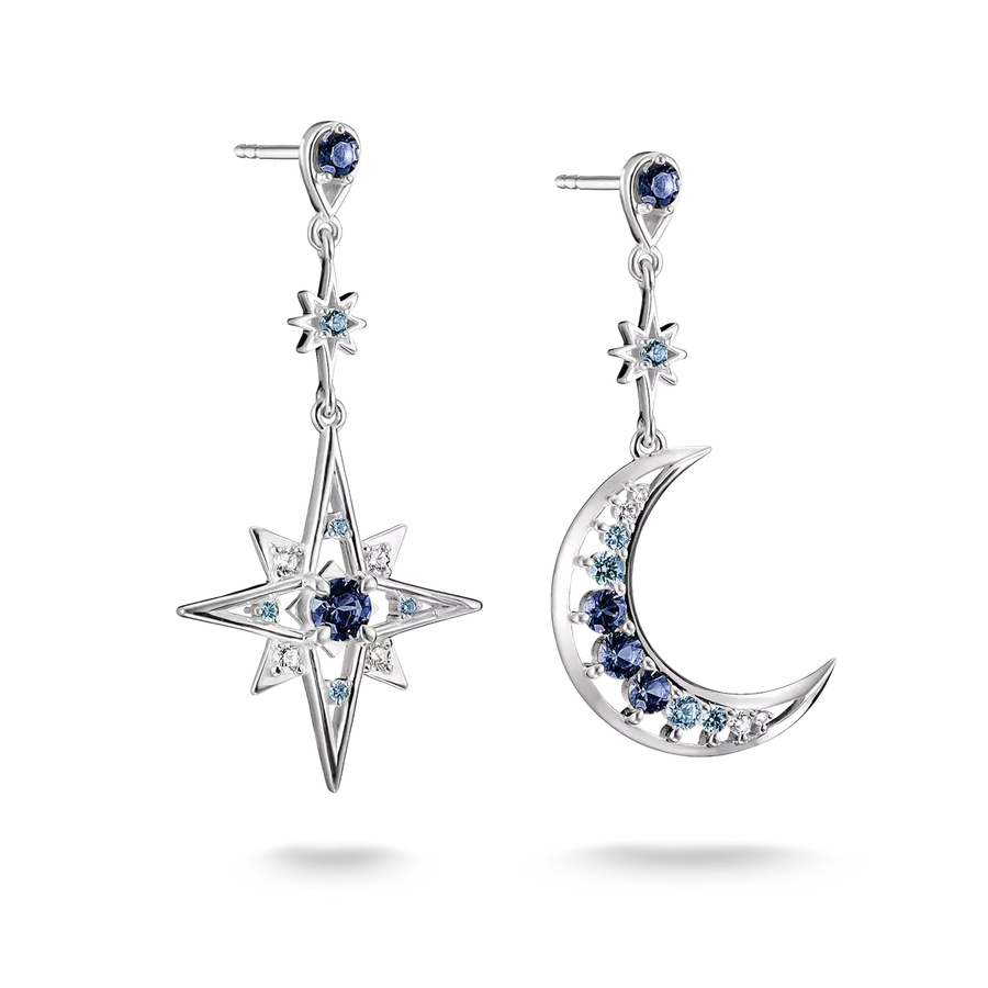 Thomas Sabo Midnight Sky Sterling Silver Crystal Zirconia Earrings H2379-166-1