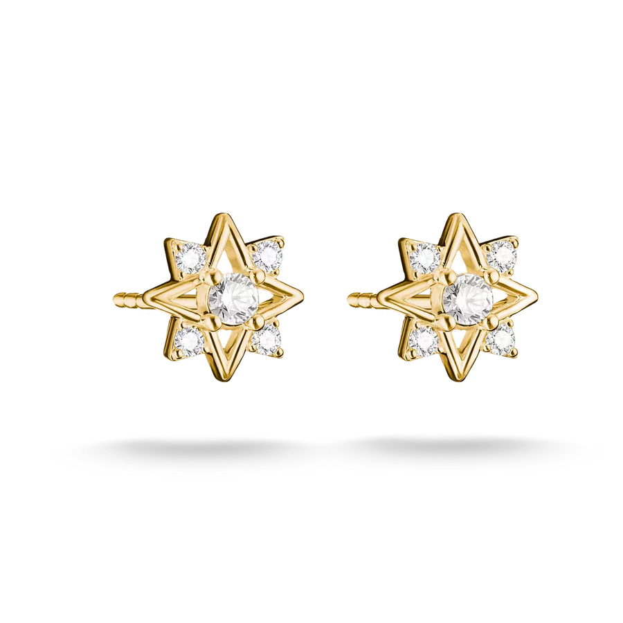 Thomas Sabo Midnight Sky 18ct Gold Plated Ear Studs H2380-M01-14