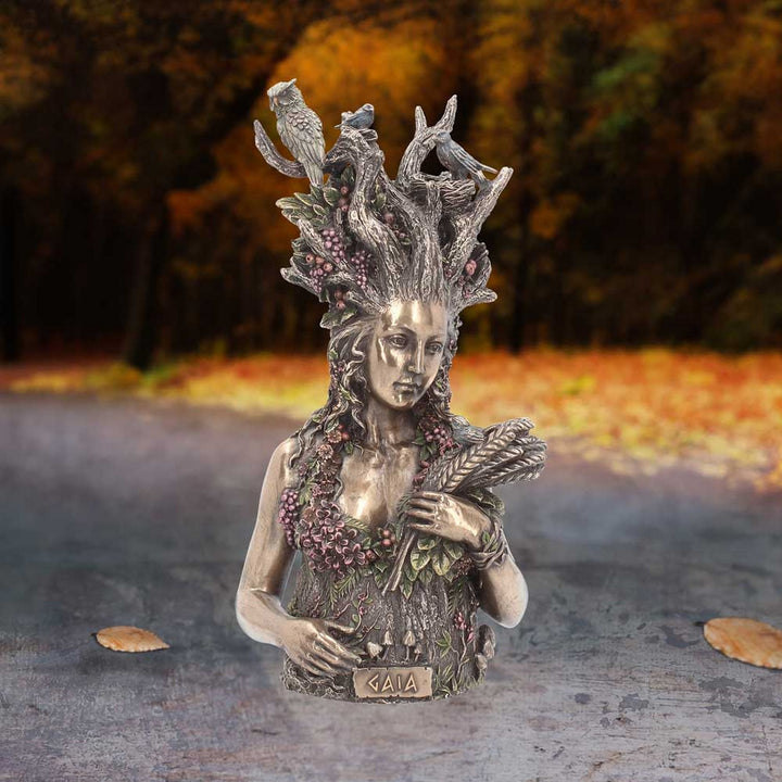 Bronzed Mother Earth Gaia Bust 26cm H2432G6