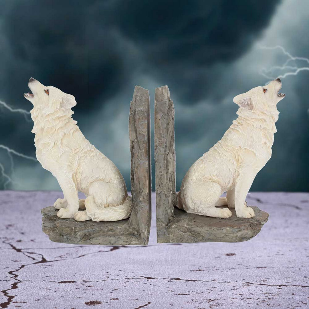 Wardens of the North White Wolf Bookends H2522G6