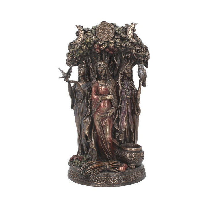 Bronzed Maiden, Mother, Crone Triple Moon Figurine H3151H7