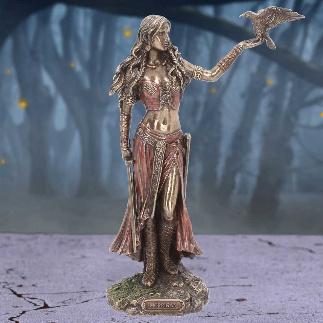 Morrigan and Crow Figurine Bronze Ornament H3153H7