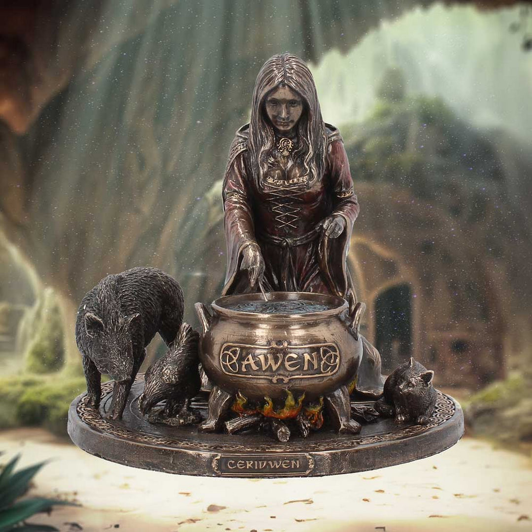 Bronze Welsh Goddess Ceridwen Figurine H3768K8