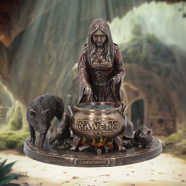 Bronze Welsh Goddess Ceridwen Figurine H3768K8