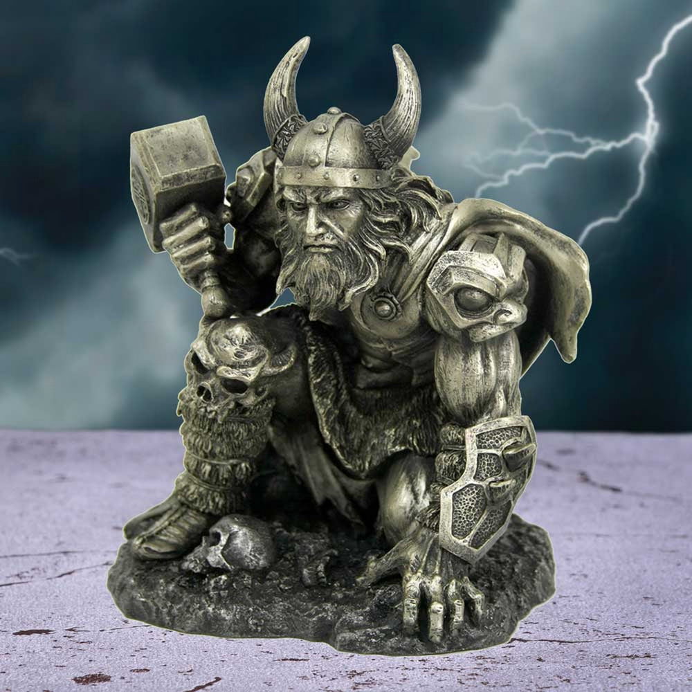 Metallic Norse God Thunder of Thor Figurine H3896K8