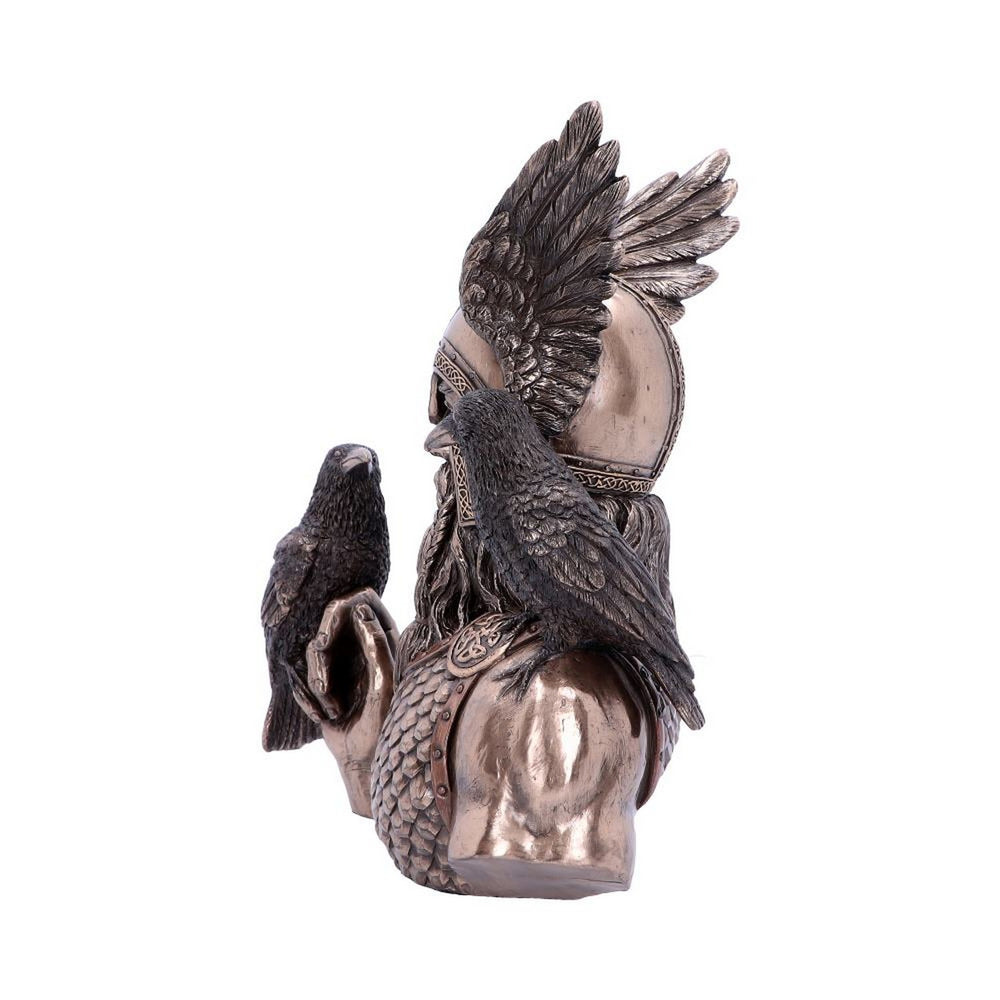 Bronze Odins Messengers Norse God Bust H4740P9