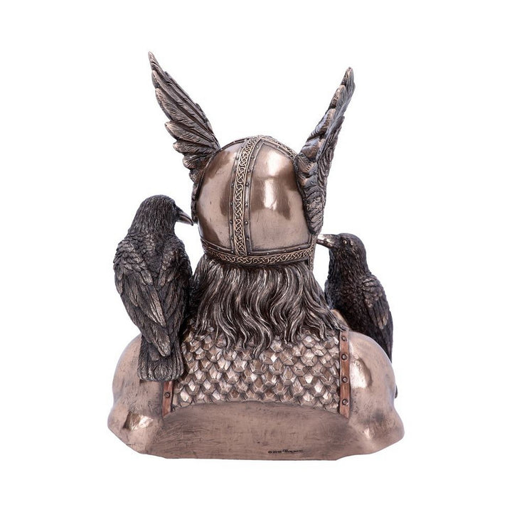Bronze Odins Messengers Norse God Bust H4740P9
