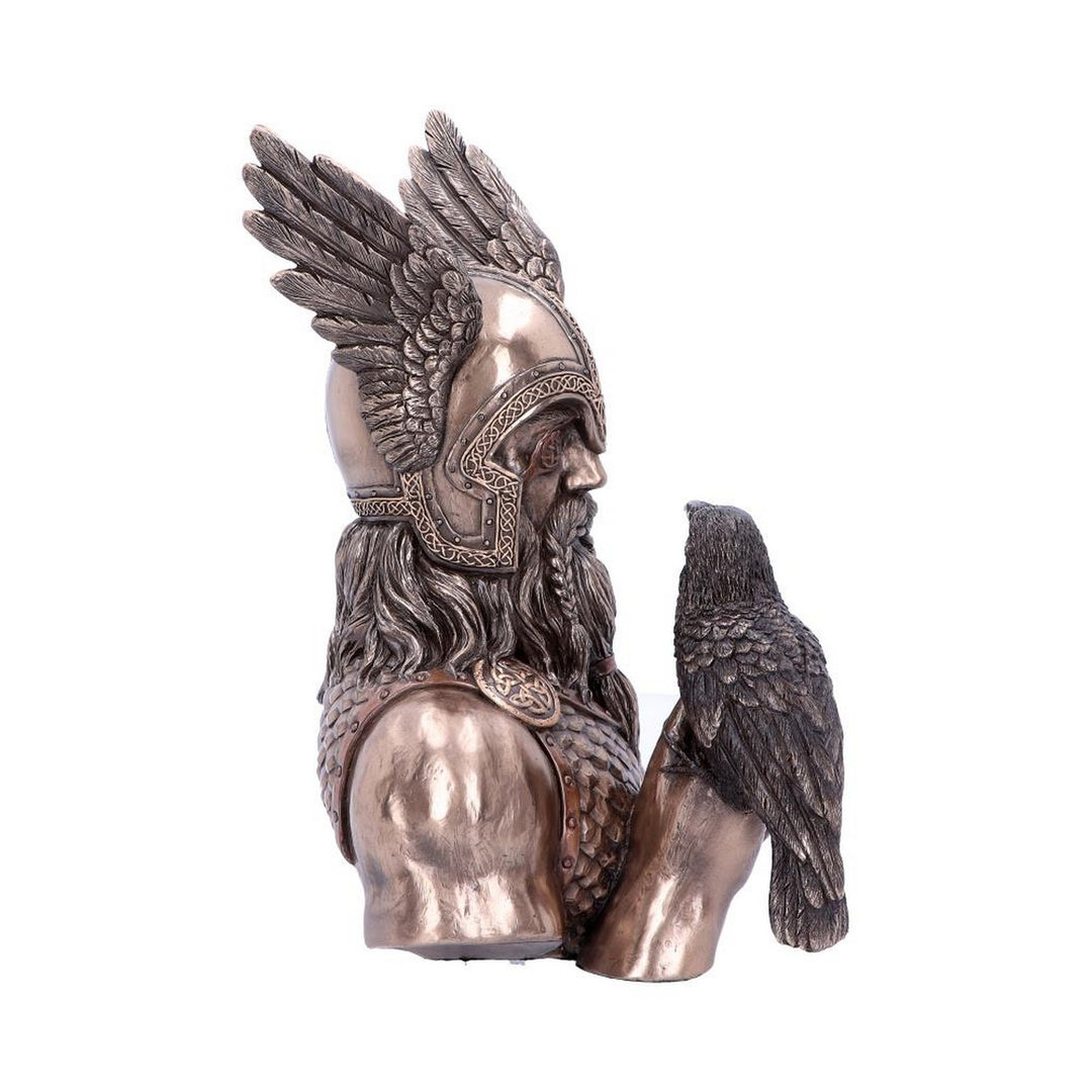 Bronze Odins Messengers Norse God Bust H4740P9