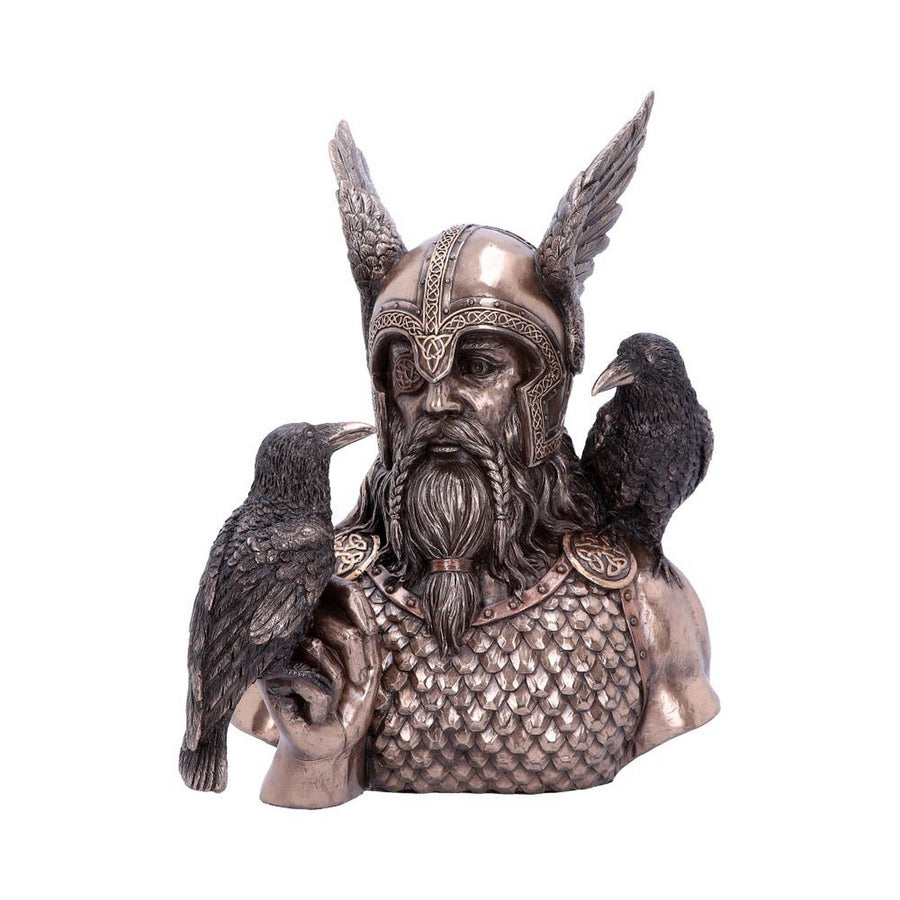 Bronze Odins Messengers Norse God Bust H4740P9