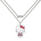 Necklace with Hello Kitty pendant and 'Hope' charm on a white background