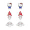 Set of cartoon character earrings on a white background