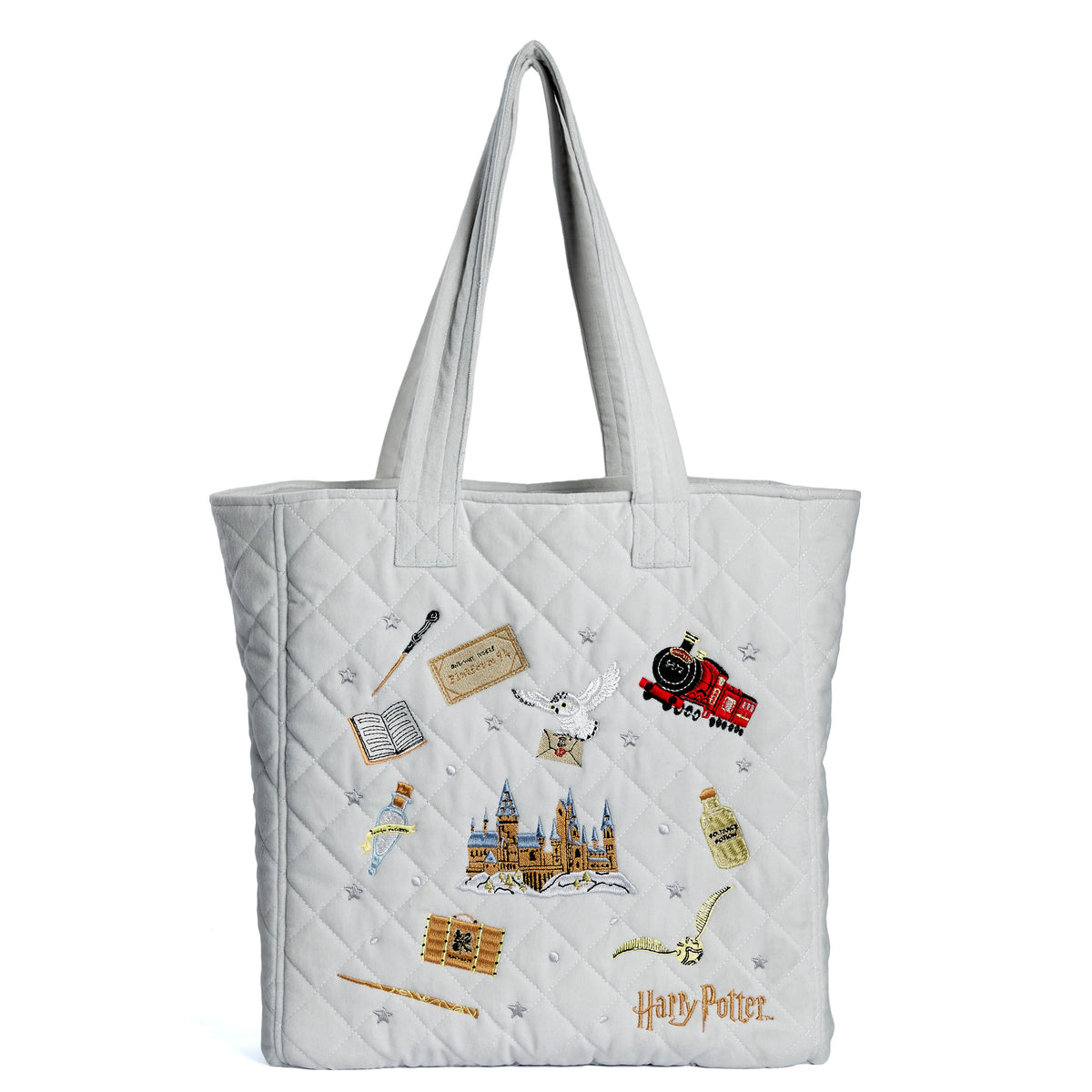 Harry Potter Embroidered Icons Velvet Tote Bag HPTB0001