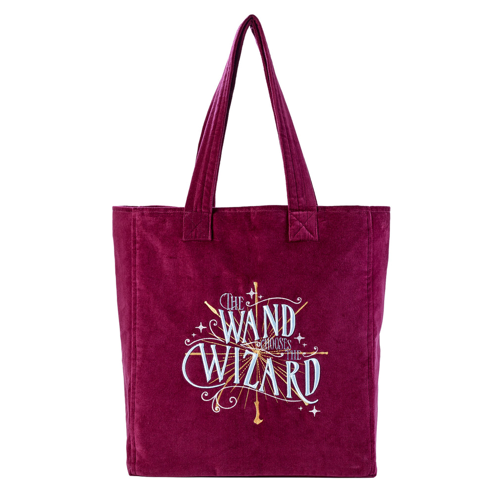 Harry Potter The Wand Chooses The Wizard Velvet Tote Bag HPTB0008
