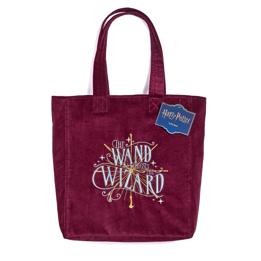 Harry Potter The Wand Chooses The Wizard Velvet Tote Bag HPTB0008