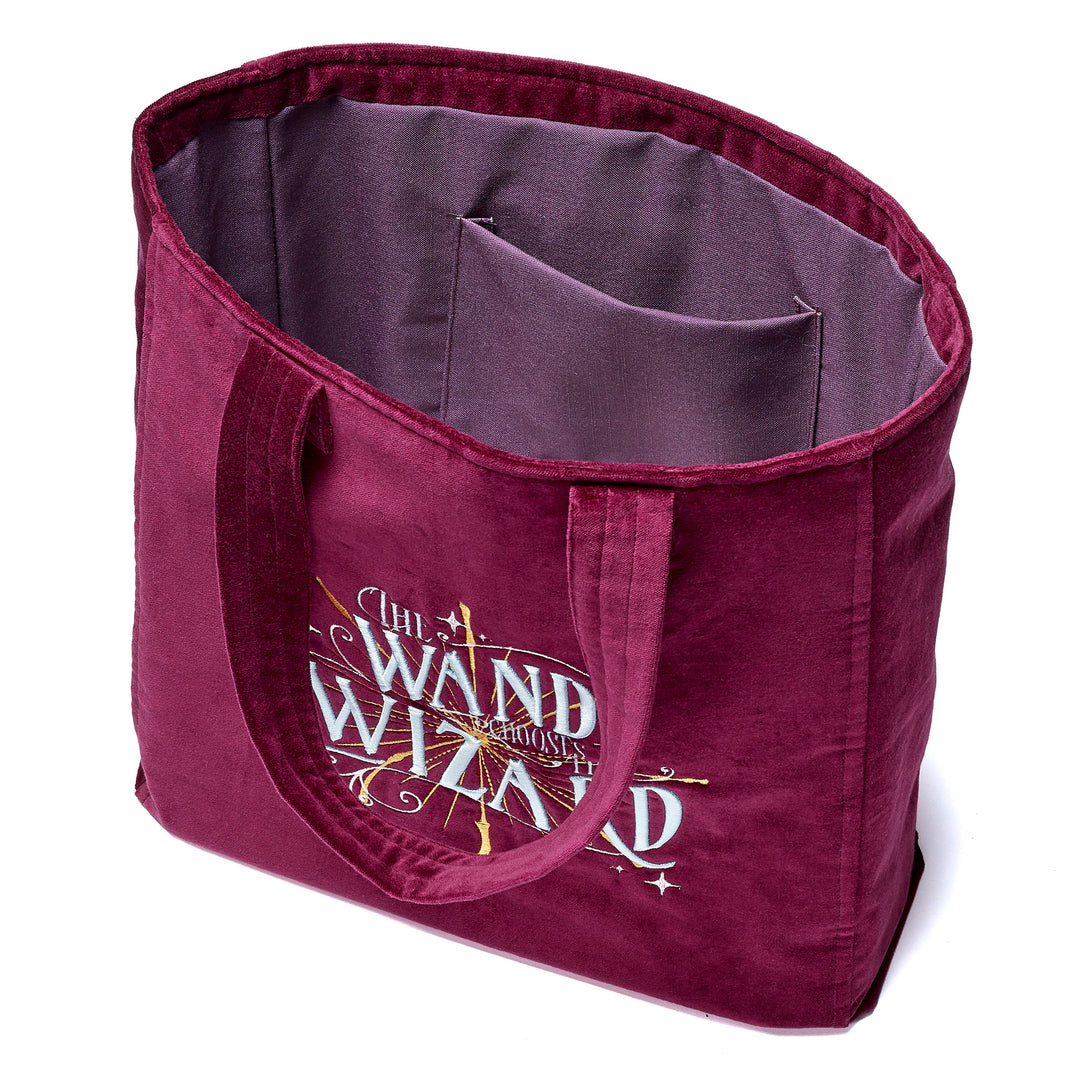 Harry Potter The Wand Chooses The Wizard Velvet Tote Bag HPTB0008