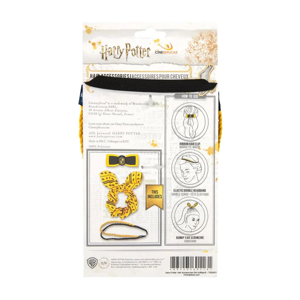 Harry Potter Hair Accessories Bunny Ear Clip Double Headband Set - Trendy Hufflepuff CRZ0013