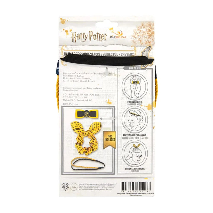 Harry Potter Hair Accessories Bunny Ear Clip Double Headband Set - Trendy Hufflepuff CRZ0013