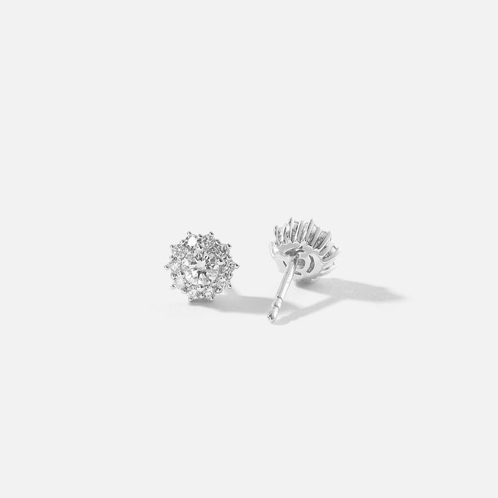 Hazel | 9ct White Gold 0.57ct tw Lab Grown Diamond Cluster Stud Earrings