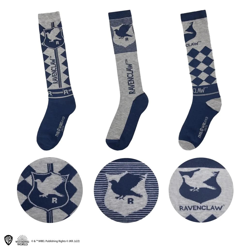 Harry Potter Socks Set Of 3 - Knee High - Ravenclaw CR1643