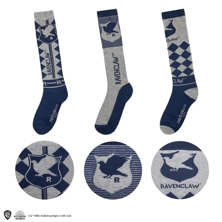 Harry Potter Socks Set Of 3 - Knee High - Ravenclaw CR1643