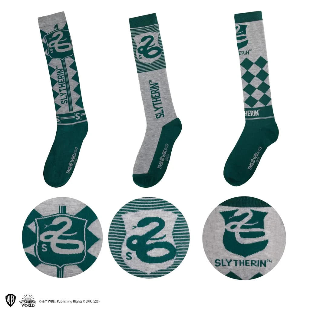 Harry Potter Socks Set Of 3 - Knee High - Slytherin CR1642