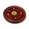 Sheesham Wood Round Ashcatcher Incence Burner with Yin Yang Inlay IF166