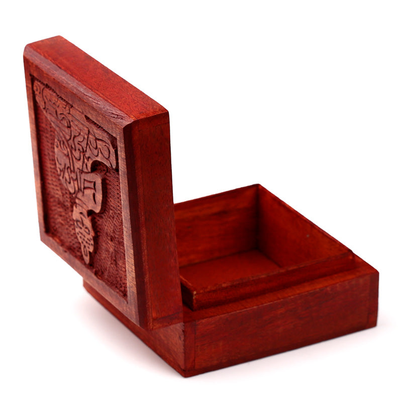 Mango Wood Carved Thai Buddha Trinket Box IF250M