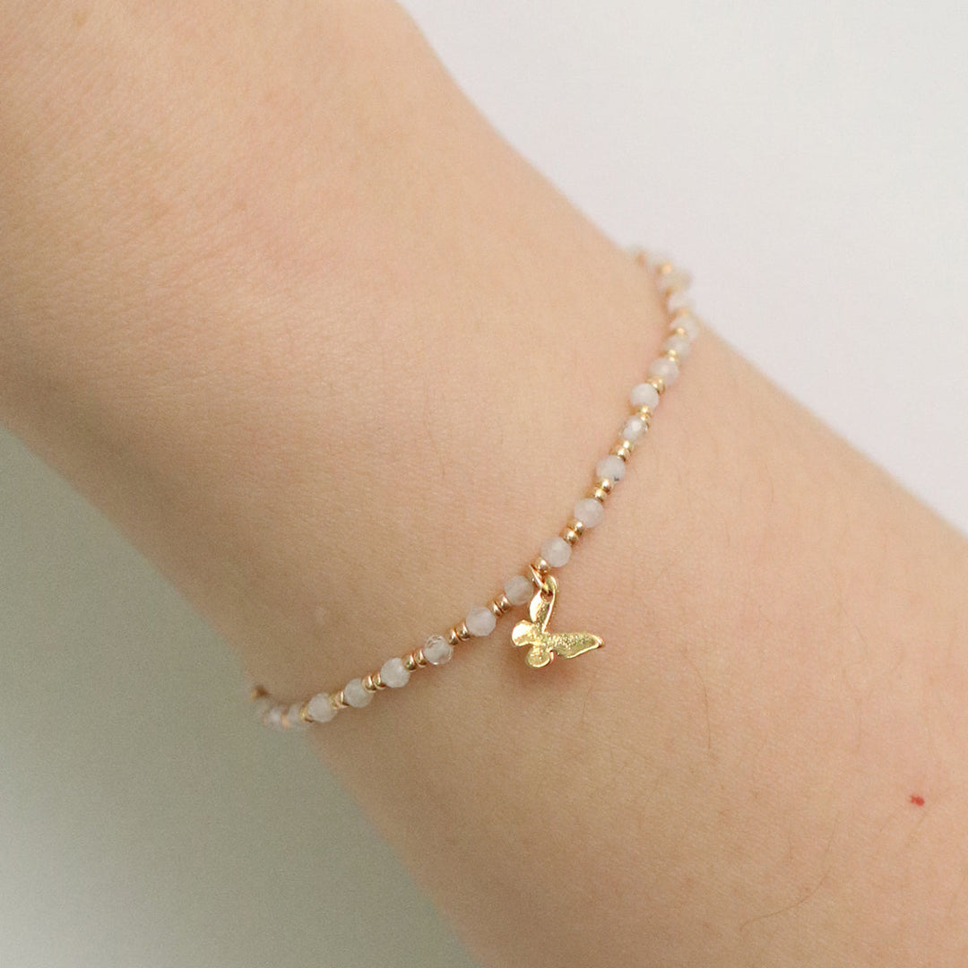 Gemstone butterfly charm bracelet-3