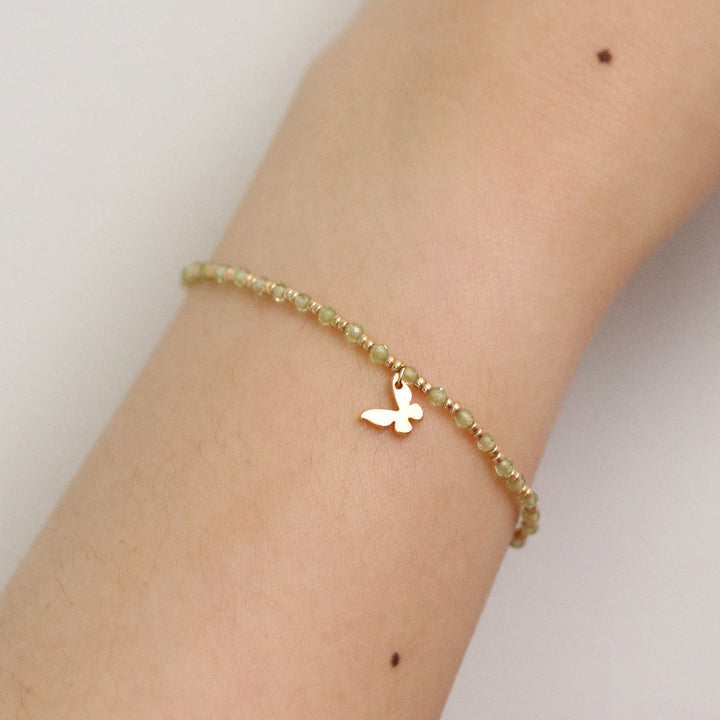 Gemstone butterfly charm bracelet-0