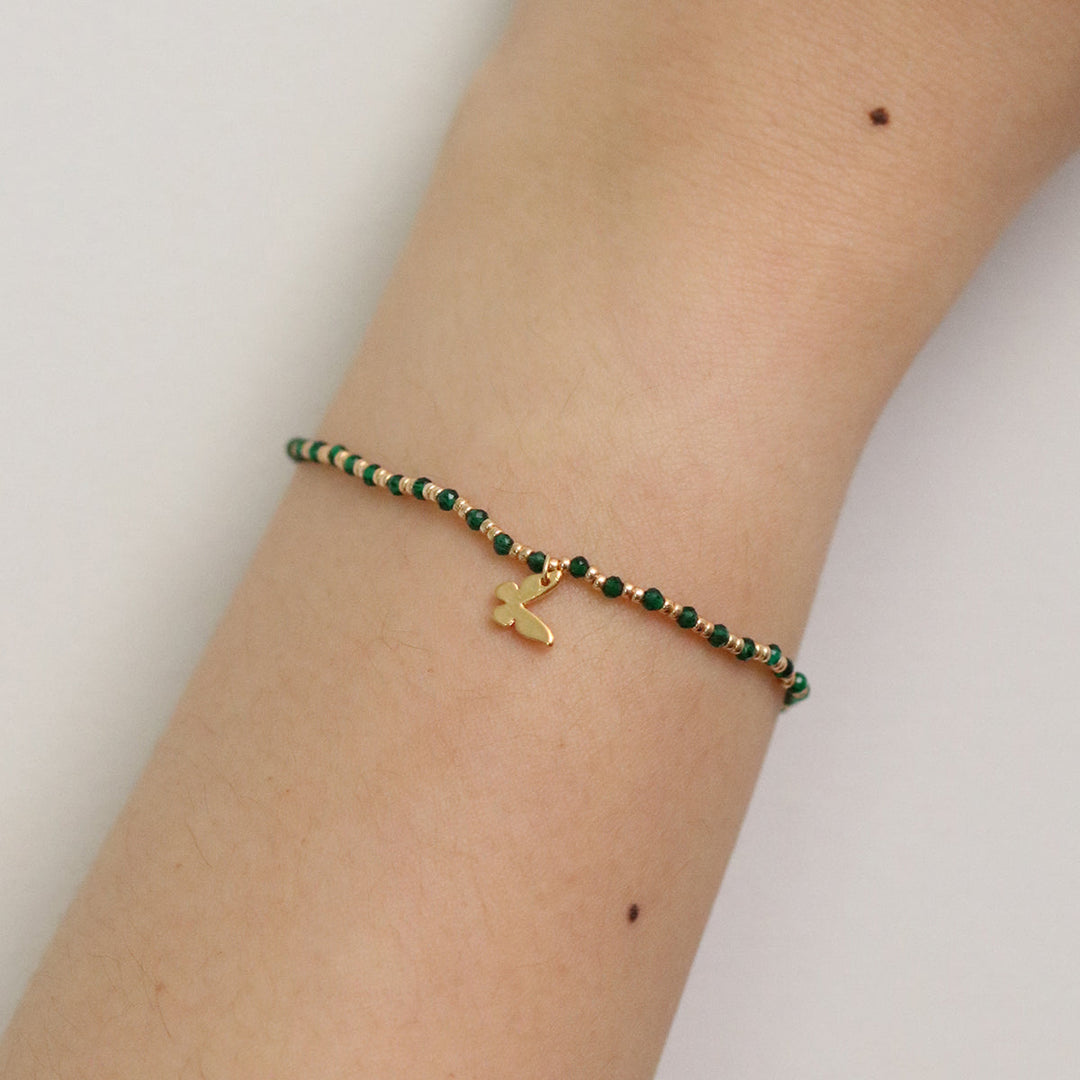 Gemstone butterfly charm bracelet-6