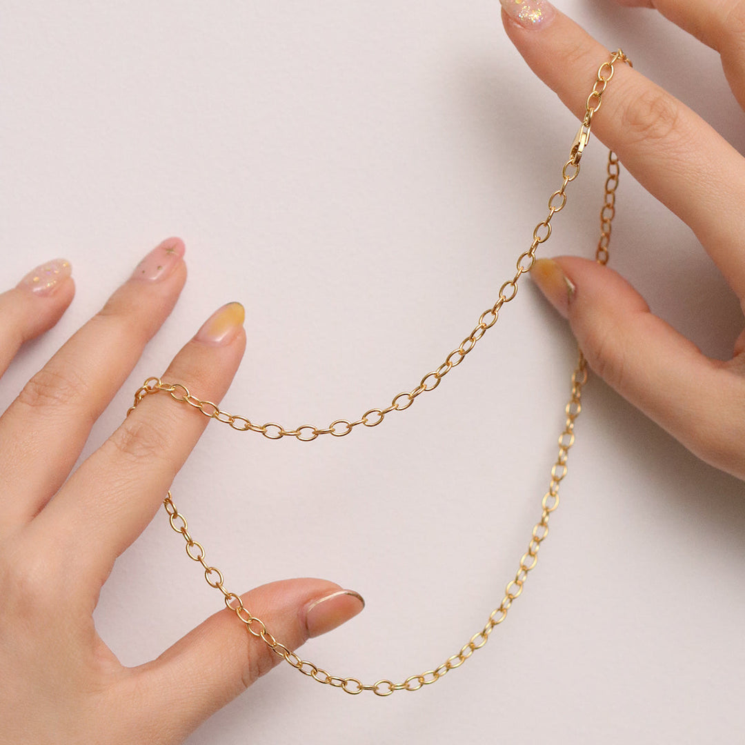 Medium oval chain necklace-4