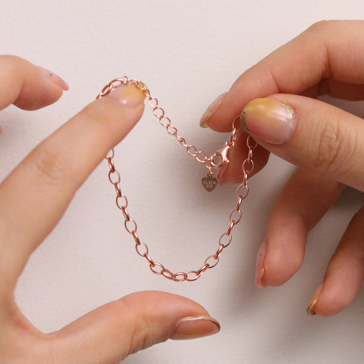 Plain chain heart bracelet-4