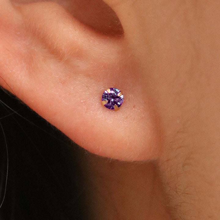 Amethyst 3mm studs-1