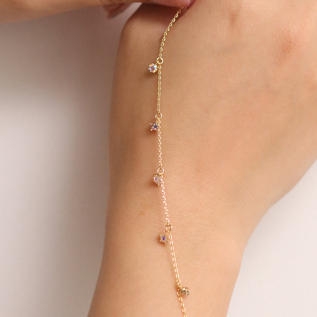 Smoked topaz heart star bracelet-1
