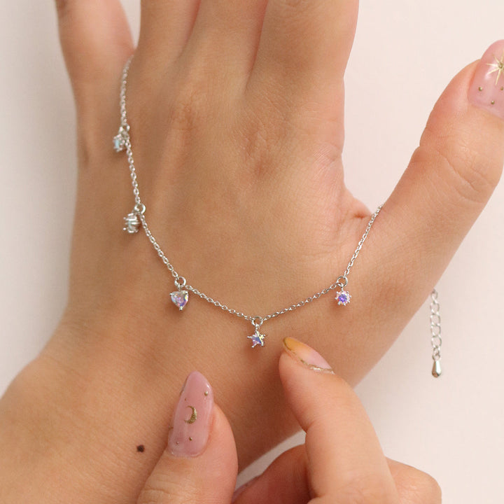 Smoked topaz heart star bracelet-2
