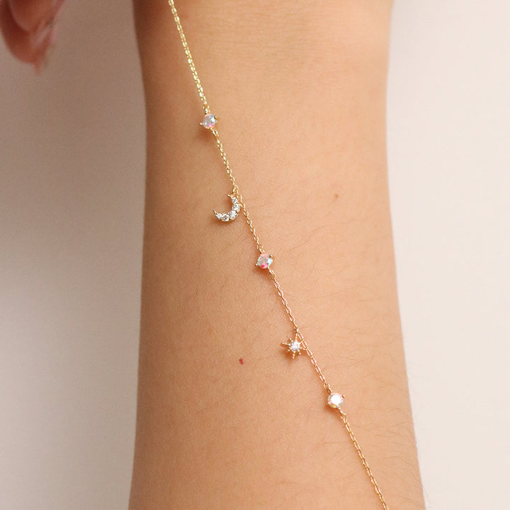 Smoked topaz Cubic Charm astral bracelet-1