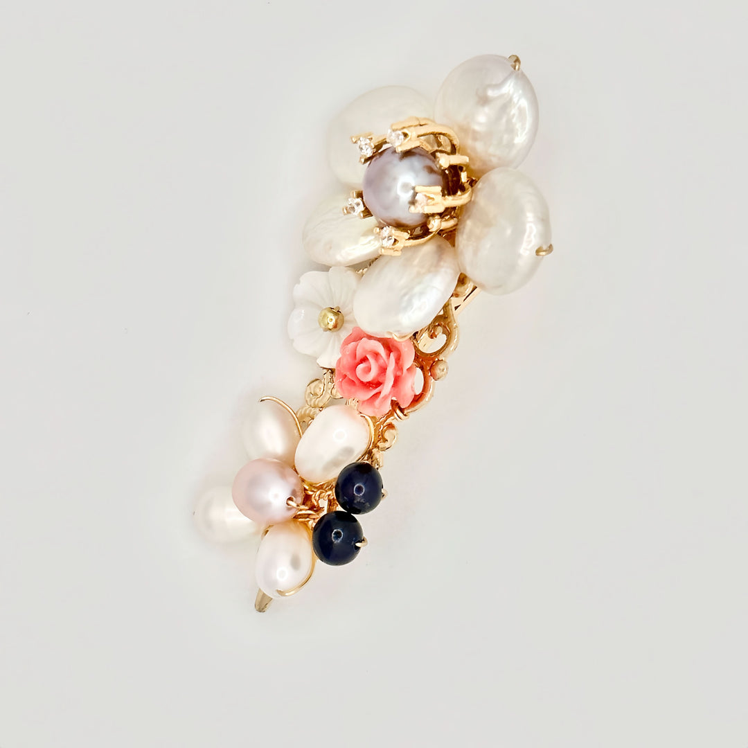 Floral Pearl Hair Clip