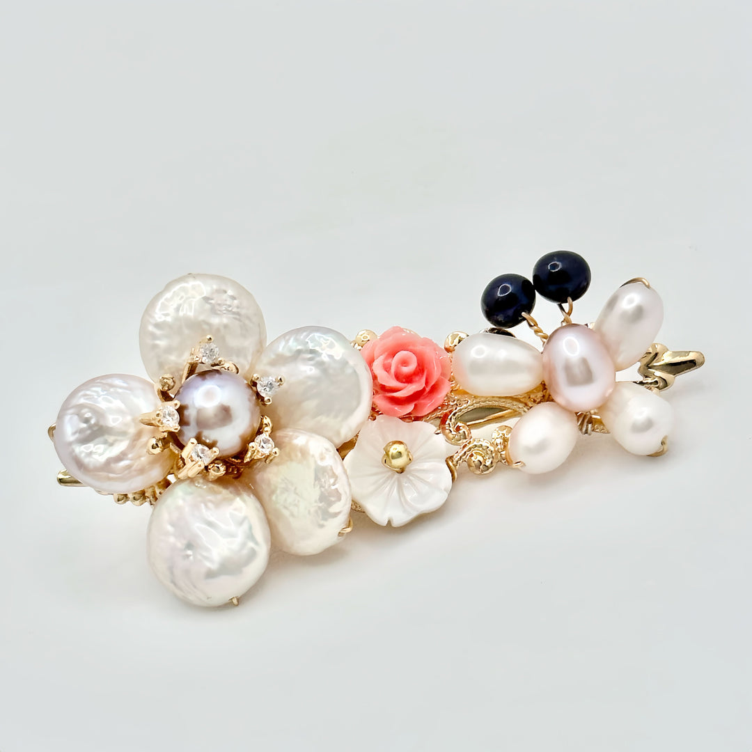 Floral Pearl Hair Clip
