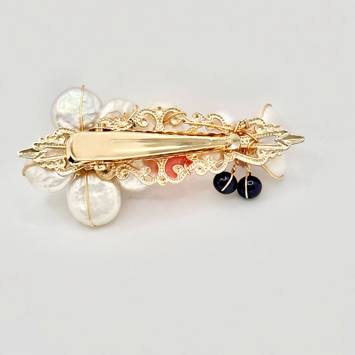 Floral Pearl Hair Clip