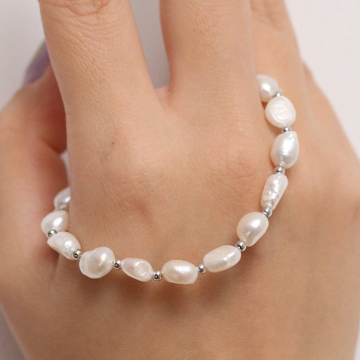Freshwater pearl stretched bracelets-1