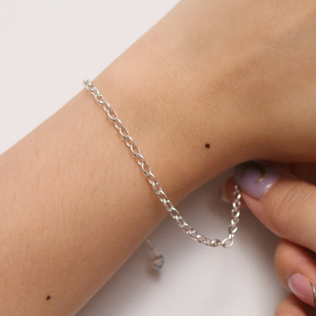 Plain chain heart bracelet-3