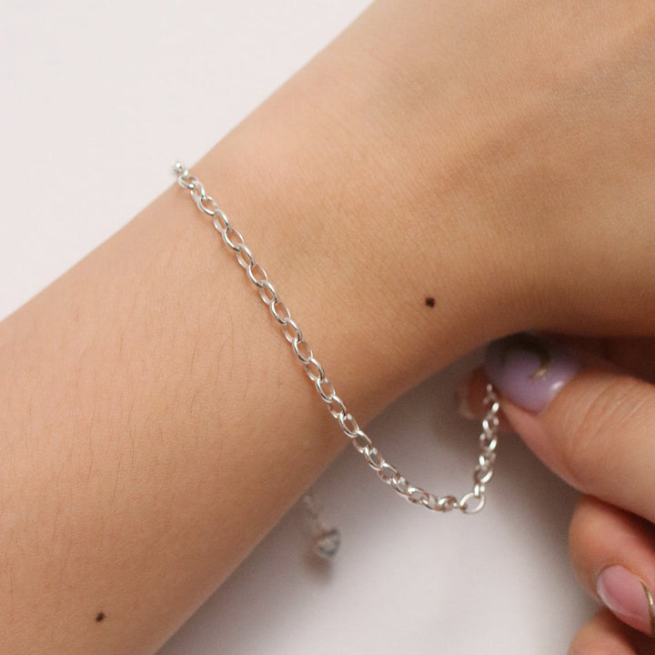 Plain chain heart bracelet-3