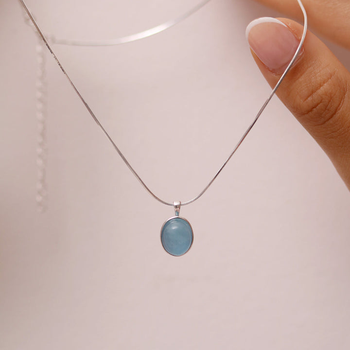 Aquamarine pendant necklace-1